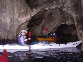 sea kayaking blue caves, zakynthos, ionian islands, greece
